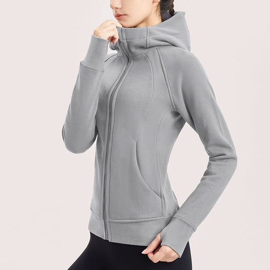 Yoga Sports Coat Women's Elastic Breathable Zipper Hoodie eprolo