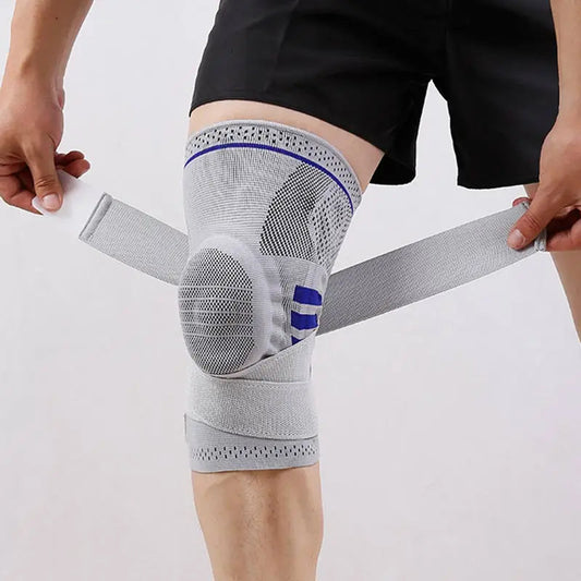 Professional Knee Brace Detachable Elastic Belt Silica Gel Knee Pad Support Workout Running Basketball Compression Leg Sleeve eprolo