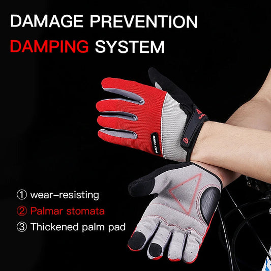 Outdoor sports men's and women's anti slip and wear-resistant fitness bicycles breathable full finger riding touch screen gloves eprolo