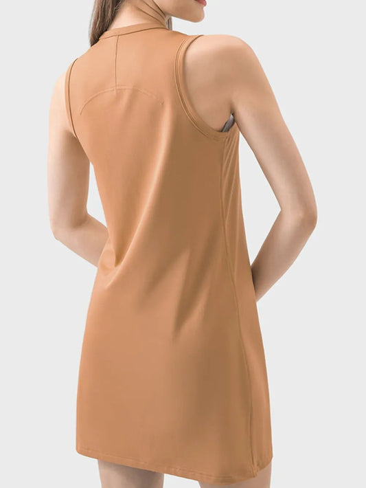 Round Neck Sleeveless Active Dress eprolo