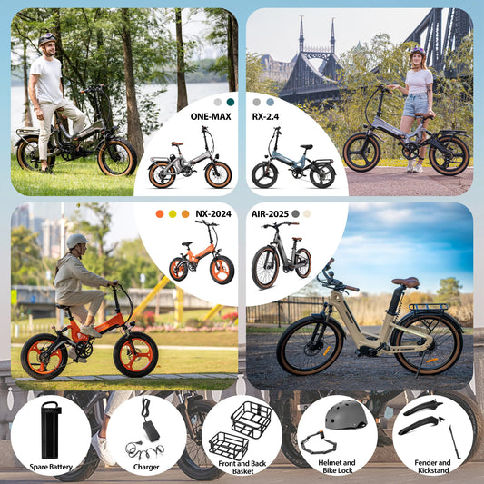 Foldable Electric Bicycle Men's Mountain Bike with Spare Battery Integrated Magnesium Alloy Frame Urban Bike 7 Sister Stars LLC