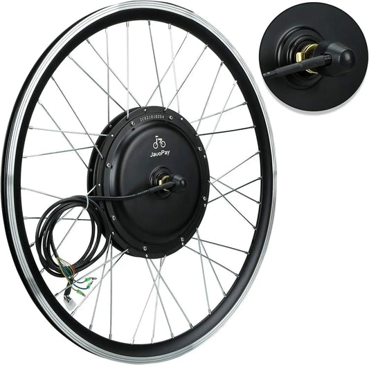 JauoPay 48V 1500W Electric Bicycle Conversion Kit 26\" E-Bike Brushless Gearless Rear Hub Wheel High Speed Dual Mode Electric 7 Sister Stars LLC