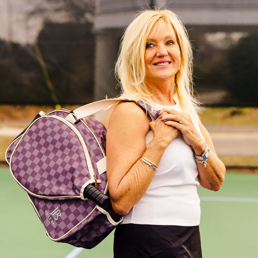 Checkered Chic Brown Premium Women's Pickleball Bag
