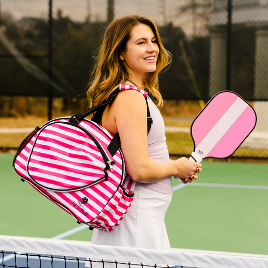 Stylish Stripe Pink Premium Women's Pickleball Bag