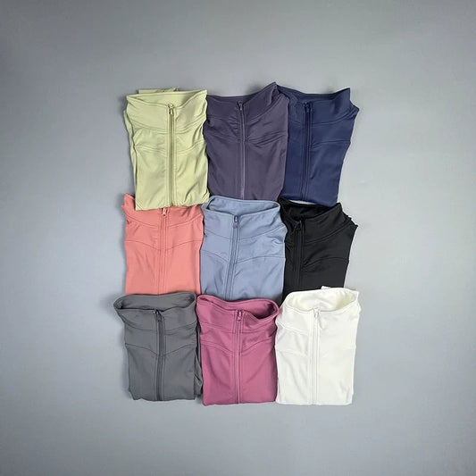 2025 New Yoga Coat Short Sports Jacket WOMEN'S Fitness Clothes Slimming Body Sculpting Zipper Yoga Jacket 7 Sister Stars LLC