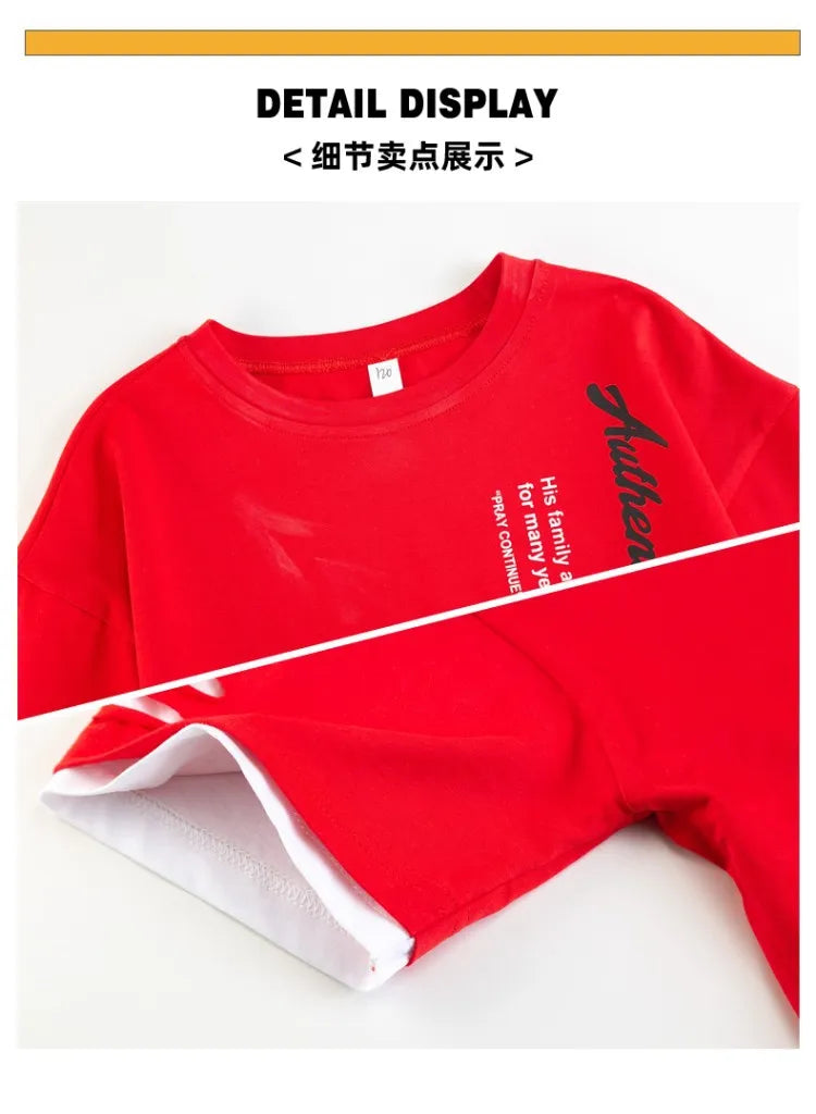2025 teens Summer Child Clothes Baby teen Boys hip hop portrait loose T-Shirt & Shorts pants 6 8 10 12 14 years autumn