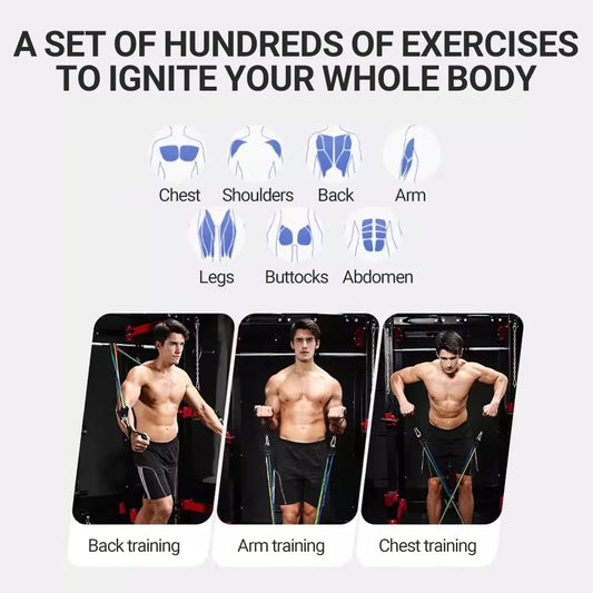 10-14pcs/Set Pull Rope Bodybuilding Resistance Bands Set Multi-function Tensioner Suit Muscle Training Belt Elastic Bands 7 Sister Stars LLC