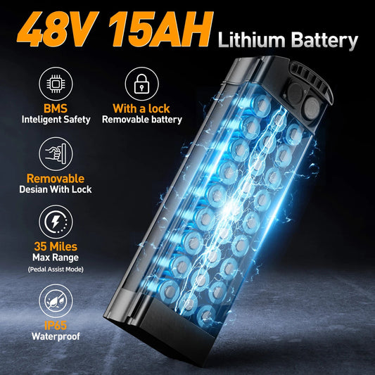 14 Inch Dual Suspension Electric Bicycle 500W Folding Ebike With 48V 15Ah Lithium Battery City Electric Bike 7 Sister Stars LLC