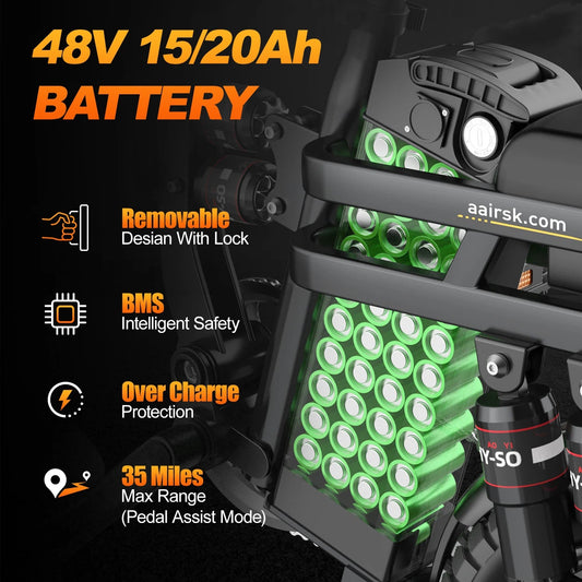 US Warehouse14 Inch Dual Suspension Electric Bicycle 500W Folding Ebike With 48V 15Ah Lithium Battery City Electric Bike 7 Sister Stars LLC