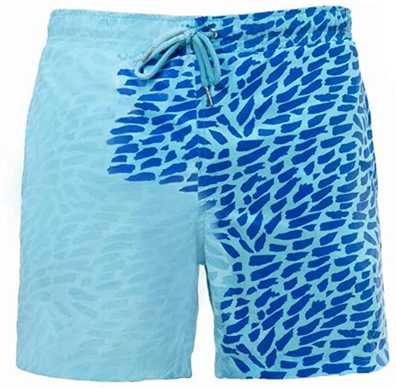 Water Changing Beach Pants Men's Quick Dry Large Size Swimming Pants Warm Color Changing Shorts Men's Swimming Pants eprolo