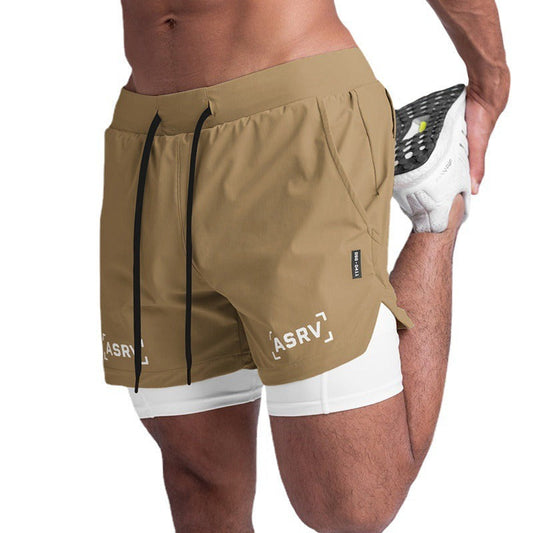 Sports Shorts, Mens American Trendy Brand Anti Glare Double Layer Quick Drying Basketball Pants, Outdoor Running Fitness Capris eprolo