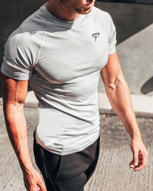 Fitness Brother Mens Running Sports Slim Fit Short Sleeve Quick Drying Clothes Milk Silk Quick Drying Training T shirt eprolo