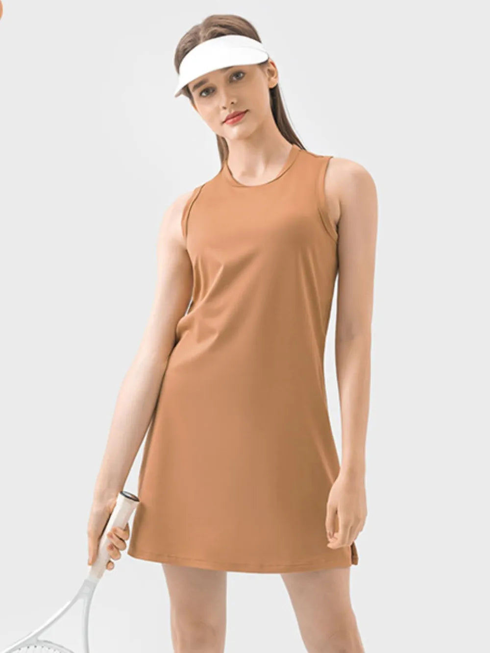 Round Neck Sleeveless Active Dress eprolo