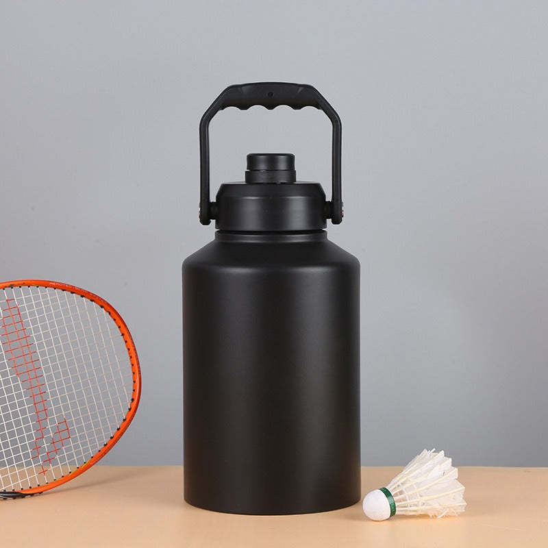 Double Wall Half Gallon Insulated Water Bottle Jug 64oz 128oz Stainless Steel Sports Water Flask with Handle eprolo