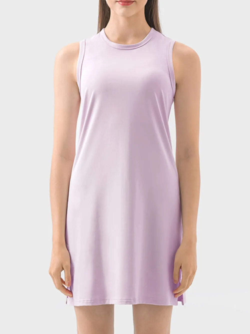 Round Neck Sleeveless Active Dress eprolo