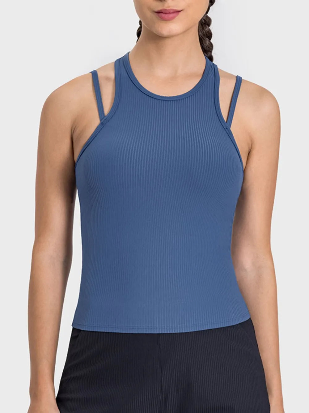 Cutout Round Neck Racerback Active Tank eprolo