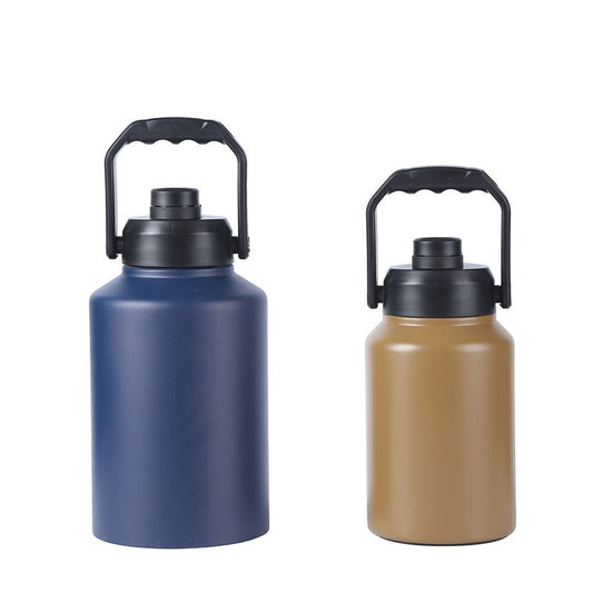 Double Wall Half Gallon Insulated Water Bottle Jug 64oz 128oz Stainless Steel Sports Water Flask with Handle eprolo