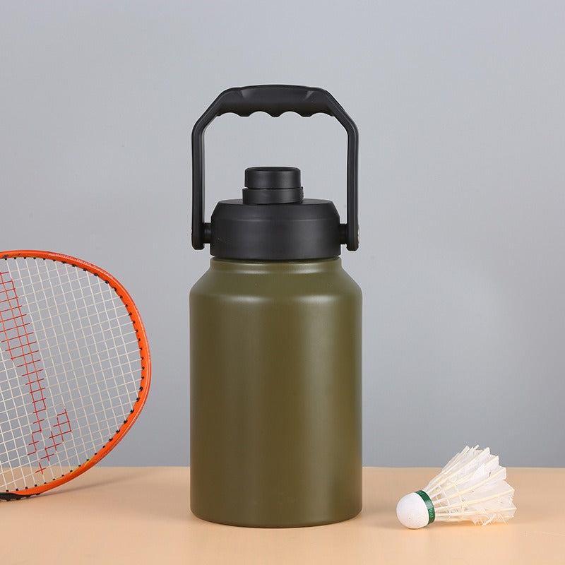 Double Wall Half Gallon Insulated Water Bottle Jug 64oz 128oz Stainless Steel Sports Water Flask with Handle eprolo