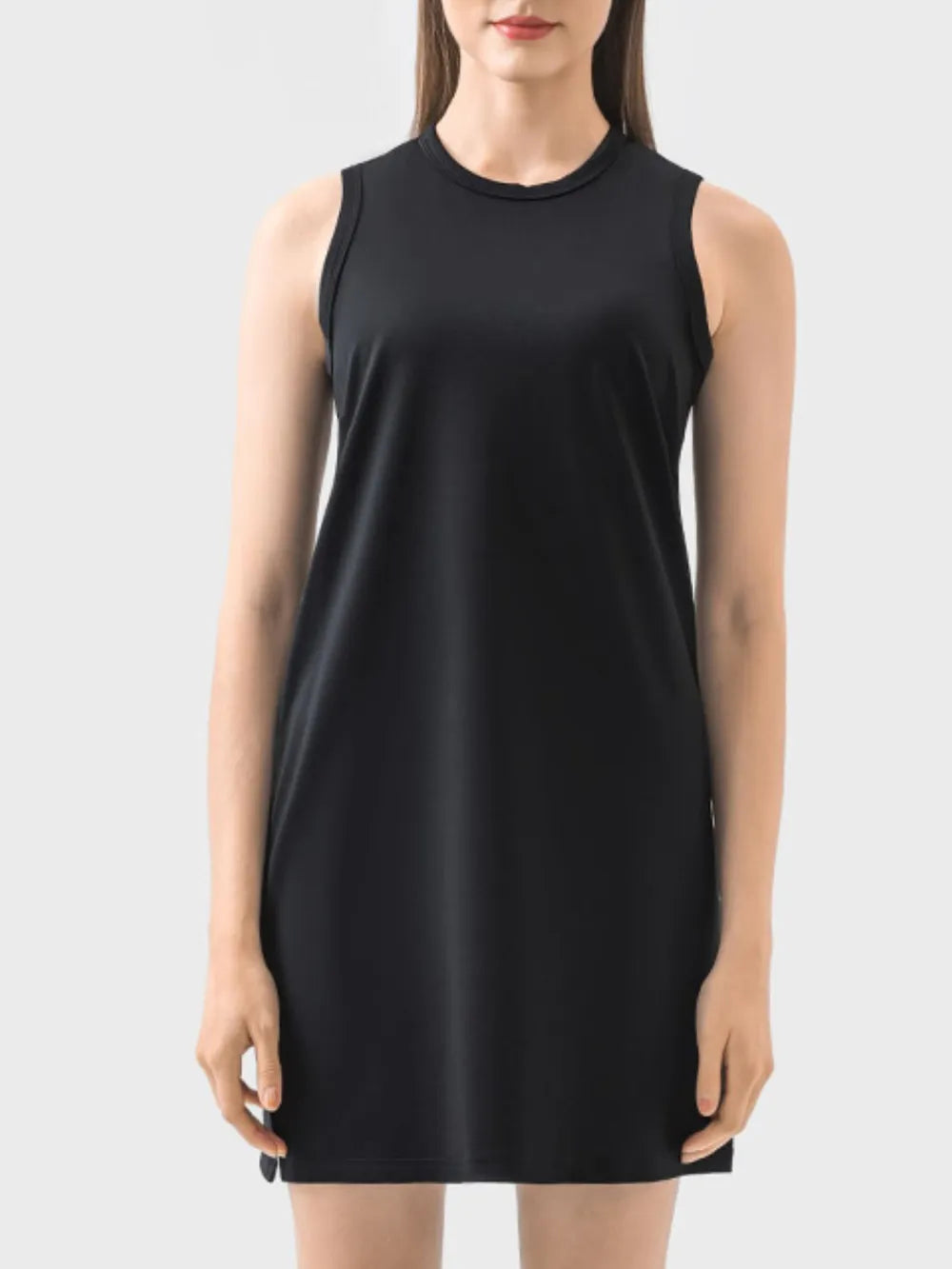 Round Neck Sleeveless Active Dress eprolo