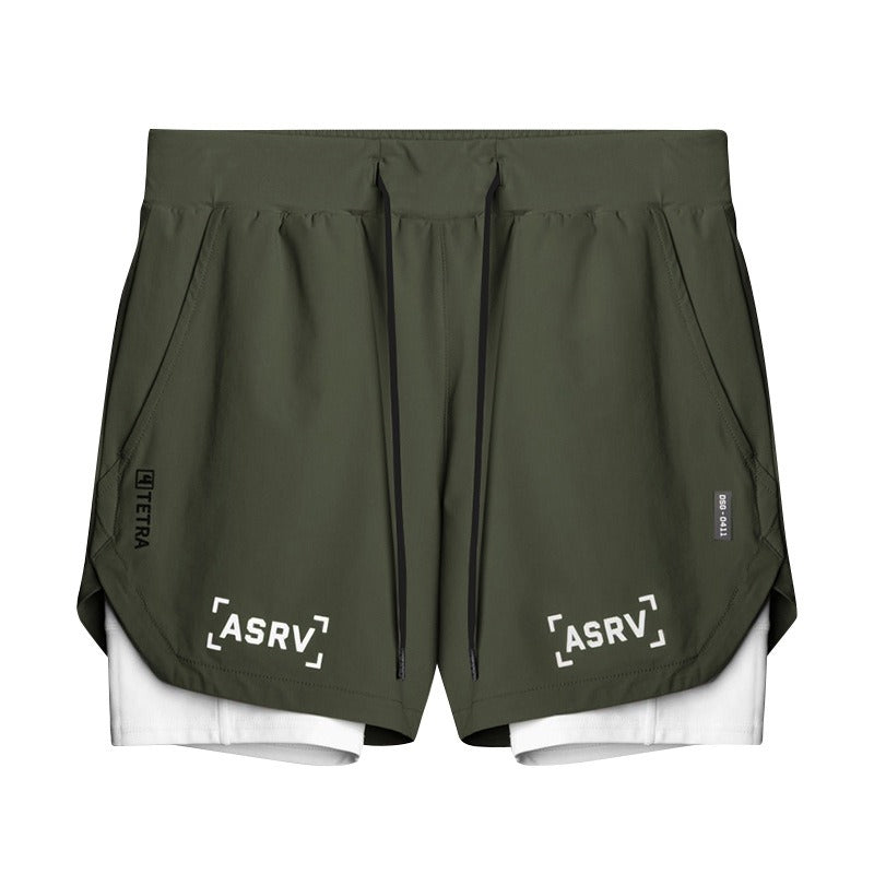 Sports Shorts, Mens American Trendy Brand Anti Glare Double Layer Quick Drying Basketball Pants, Outdoor Running Fitness Capris eprolo