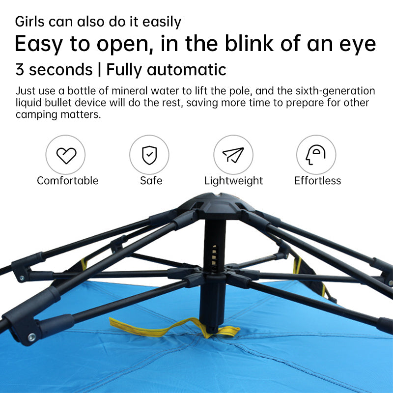 Quick-Deploy Green/White Outdoor Tent, Comfortably Accommodating 3-4 People on Camping Trips eprolo