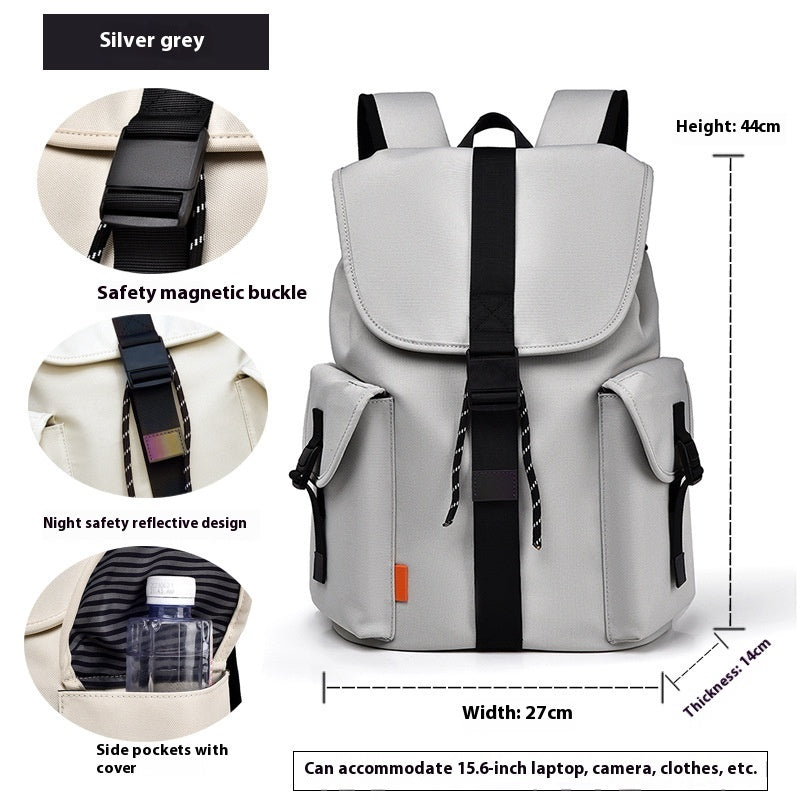 Backpack Casual Simple Solid Color New Large Capacity 7 Sister Stars LLC