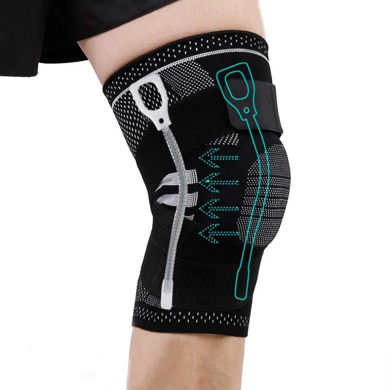 Professional Knee Brace Detachable Elastic Belt Silica Gel Knee Pad Support Workout Running Basketball Compression Leg Sleeve eprolo