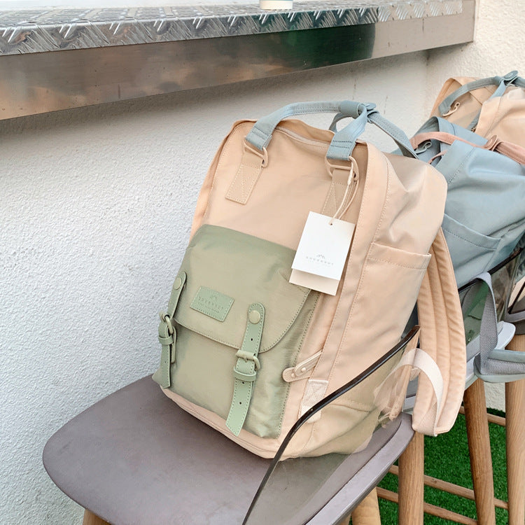 Student Waterproof Nylon Backpack, Classic Natural Macarons 7 Sister Stars LLC