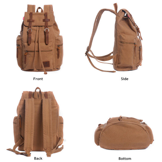 Men's And Women's Canvas Backpack 15.6 Inches Large Capacity 7 Sister Stars LLC