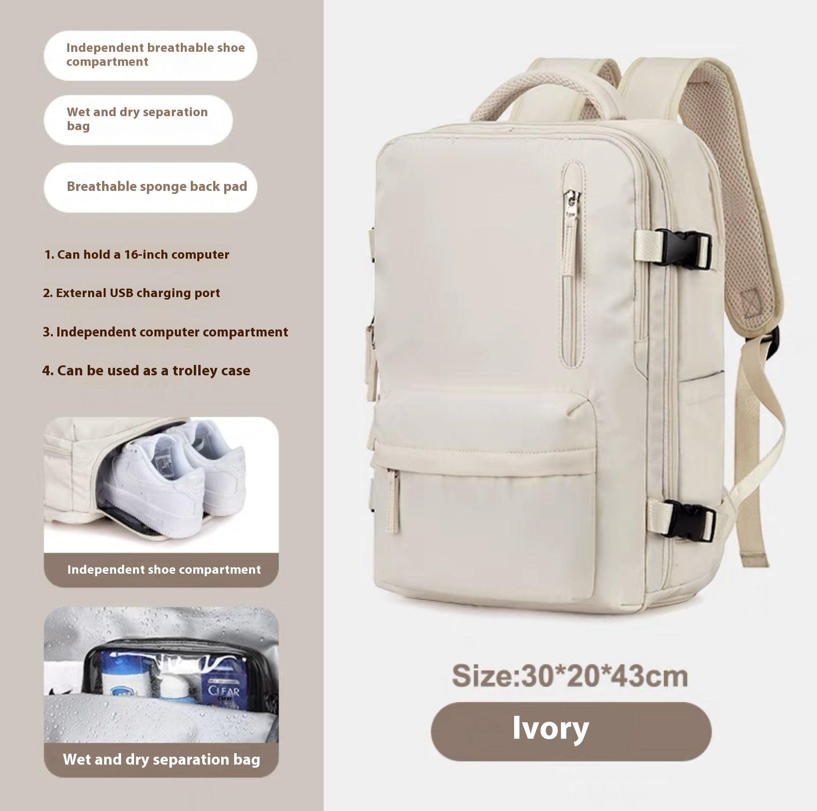 Fashion Large Capacity Travel Backpack Student School Bags 7 Sister Stars LLC