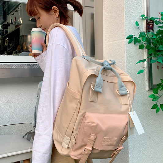 Student Waterproof Nylon Backpack, Classic Natural Macarons 7 Sister Stars LLC