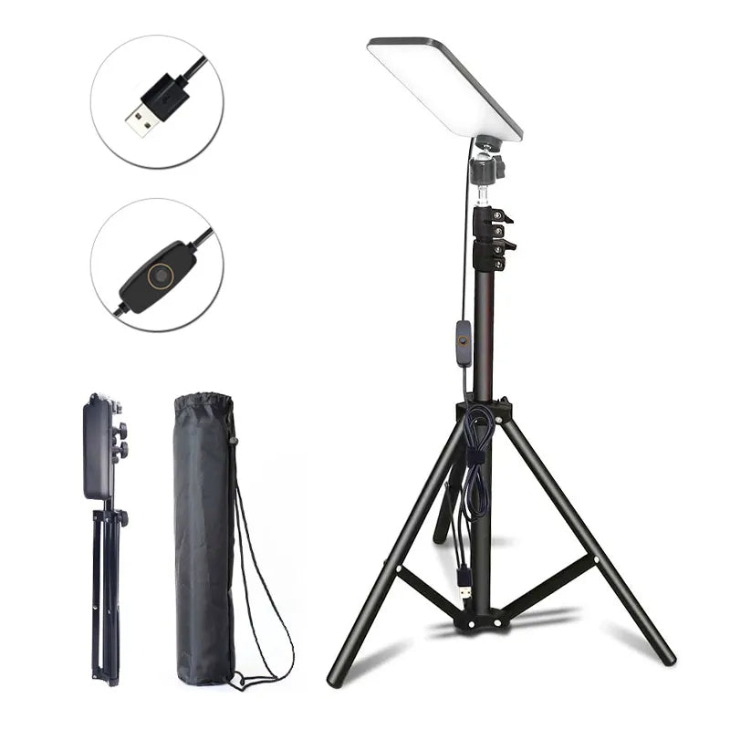 Camping Light LED Selfie Light Lamp Portable Photography Light with Tripod Stand for Outdoor Picnic Barbecue Adjustable Telescop eprolo