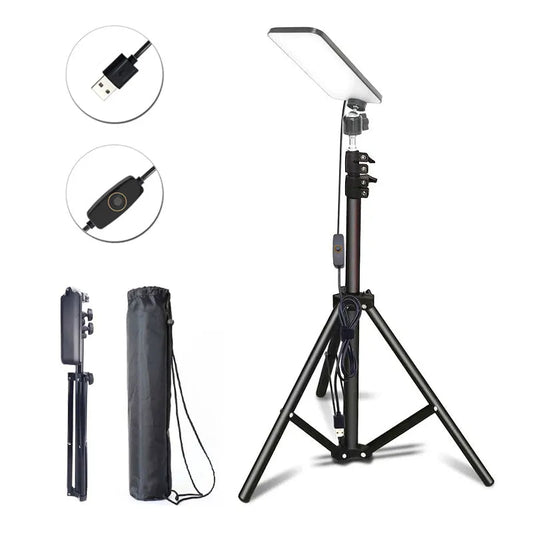 Camping Light LED Selfie Light Lamp Portable Photography Light with Tripod Stand for Outdoor Picnic Barbecue Adjustable Telescop eprolo