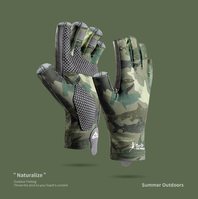 Summer outdoor sports sunscreen fishing gloves riding non slip half finger gloves eprolo