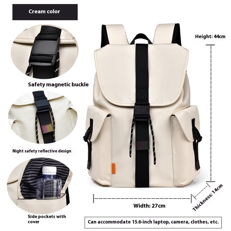 Backpack Casual Simple Solid Color New Large Capacity 7 Sister Stars LLC