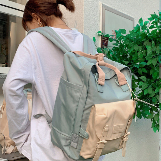 Student Waterproof Nylon Backpack, Classic Natural Macarons 7 Sister Stars LLC