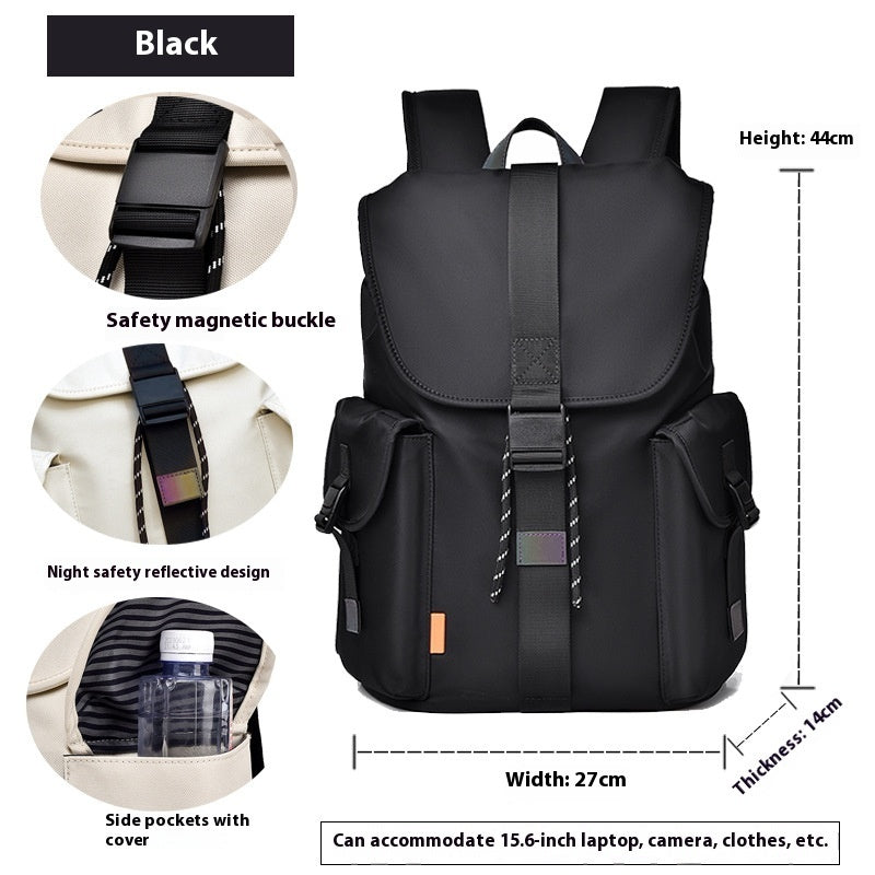 Backpack Casual Simple Solid Color New Large Capacity 7 Sister Stars LLC