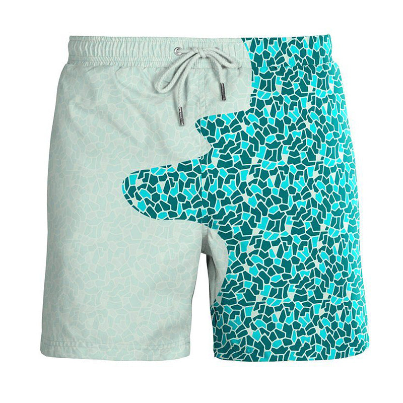 Water Changing Beach Pants Men's Quick Dry Large Size Swimming Pants Warm Color Changing Shorts Men's Swimming Pants eprolo