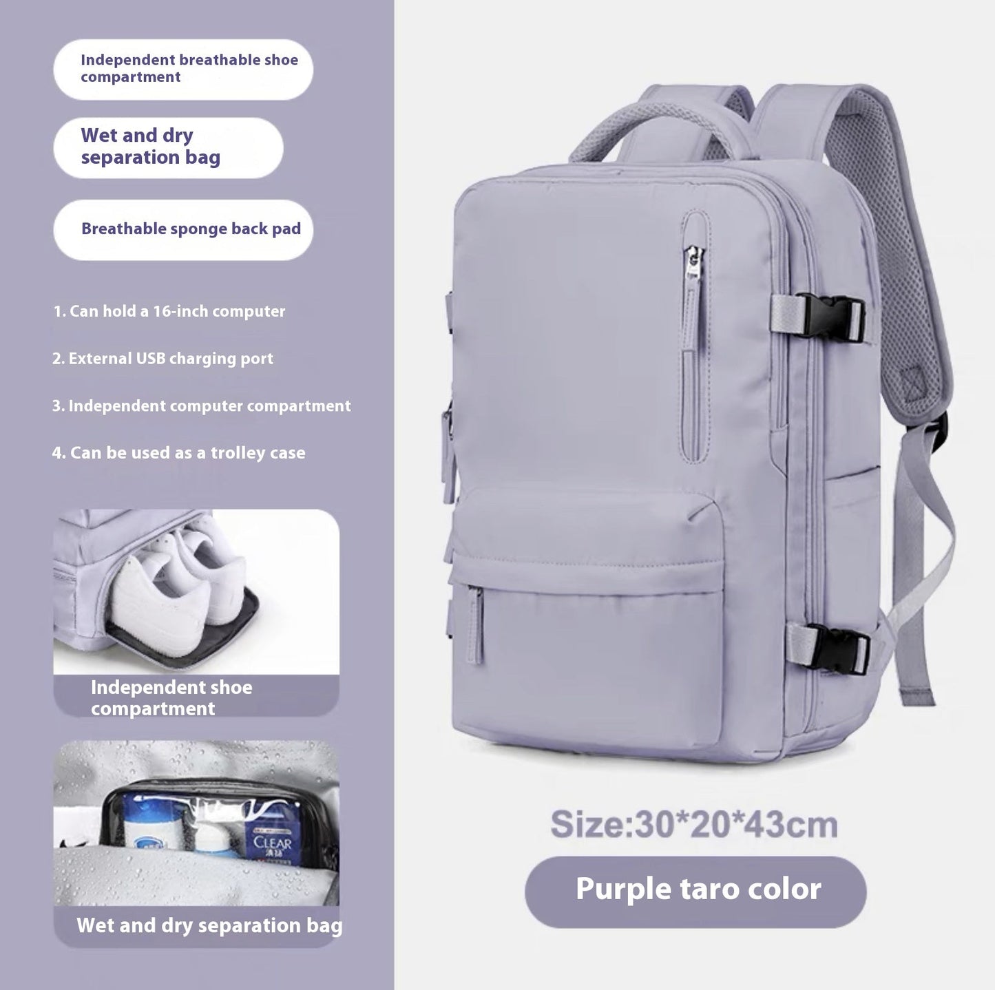 Fashion Large Capacity Travel Backpack Student School Bags 7 Sister Stars LLC