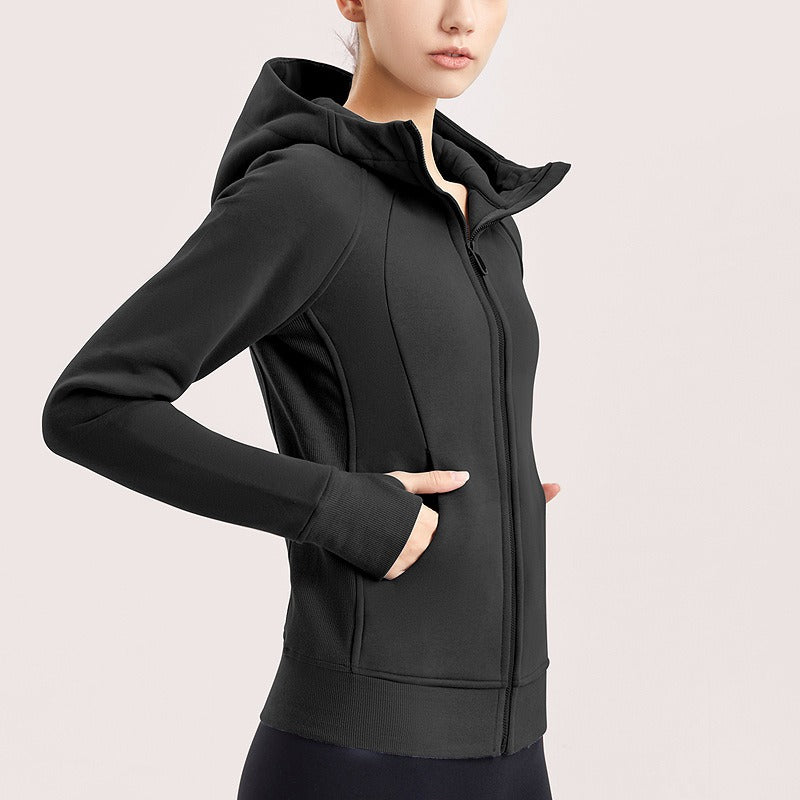 Yoga Sports Coat Women's Elastic Breathable Zipper Hoodie eprolo