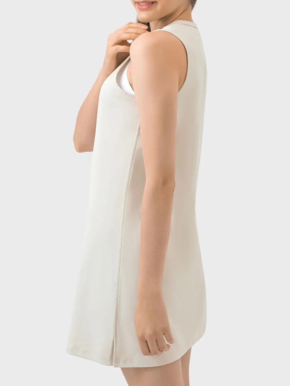 Round Neck Sleeveless Active Dress eprolo