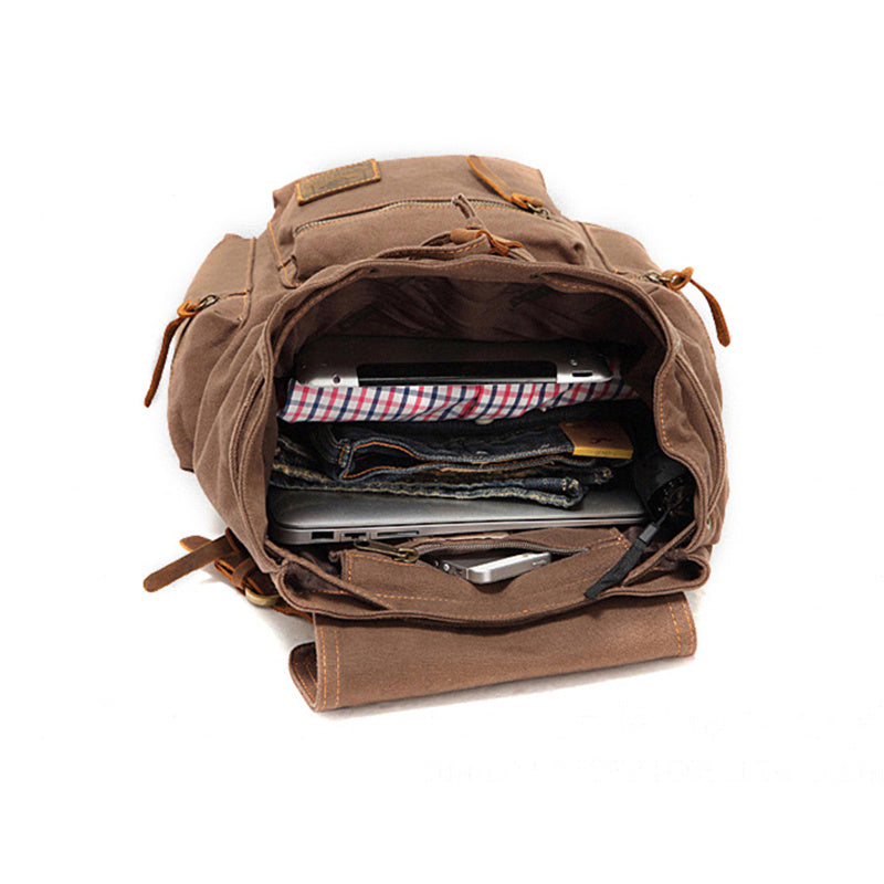 Men's And Women's Canvas Backpack 15.6 Inches Large Capacity 7 Sister Stars LLC
