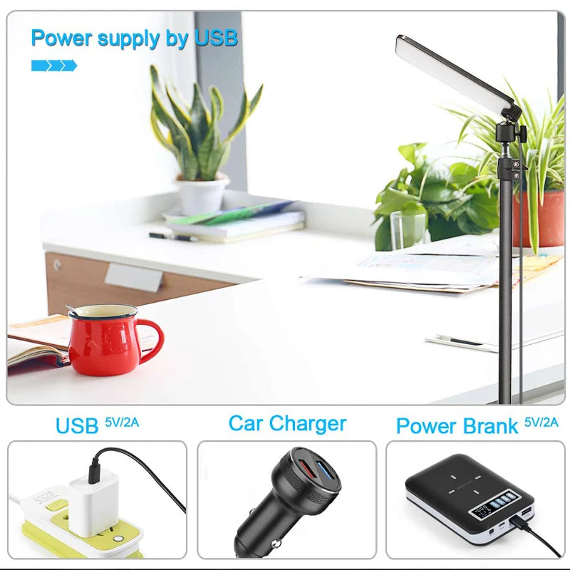 Camping Light LED Selfie Light Lamp Portable Photography Light with Tripod Stand for Outdoor Picnic Barbecue Adjustable Telescop eprolo