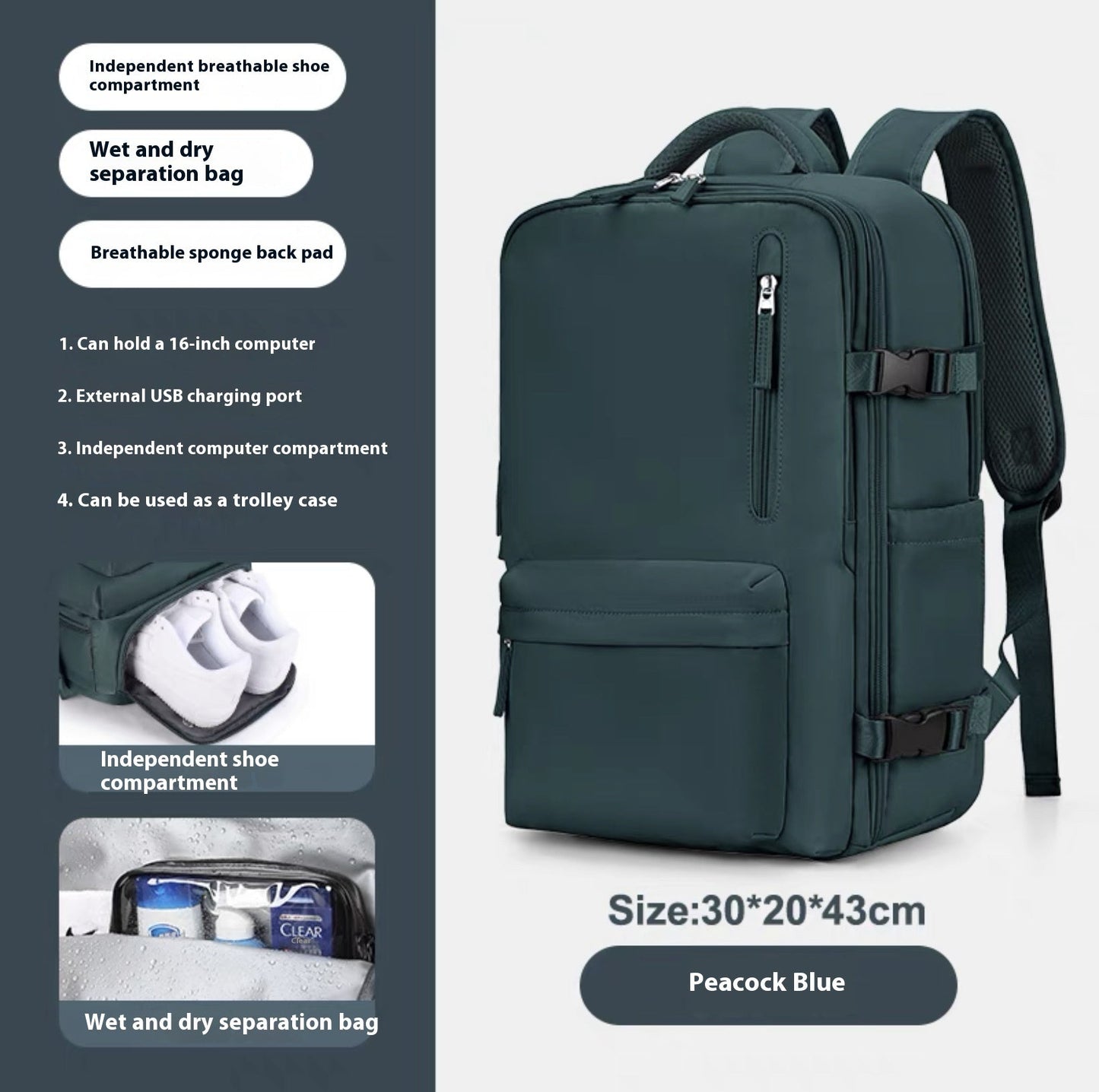 Fashion Large Capacity Travel Backpack Student School Bags 7 Sister Stars LLC