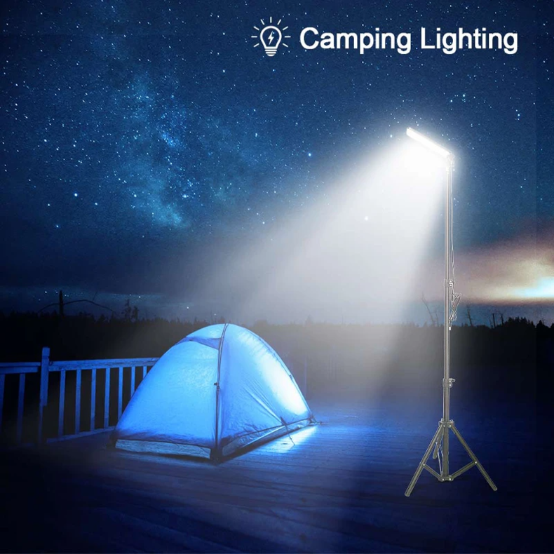 Camping Light LED Selfie Light Lamp Portable Photography Light with Tripod Stand for Outdoor Picnic Barbecue Adjustable Telescop eprolo