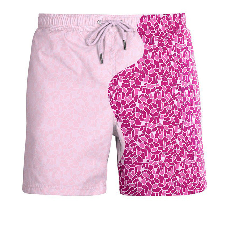 Water Changing Beach Pants Men's Quick Dry Large Size Swimming Pants Warm Color Changing Shorts Men's Swimming Pants eprolo