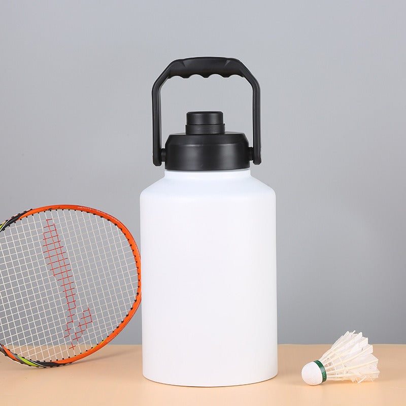 Double Wall Half Gallon Insulated Water Bottle Jug 64oz 128oz Stainless Steel Sports Water Flask with Handle eprolo