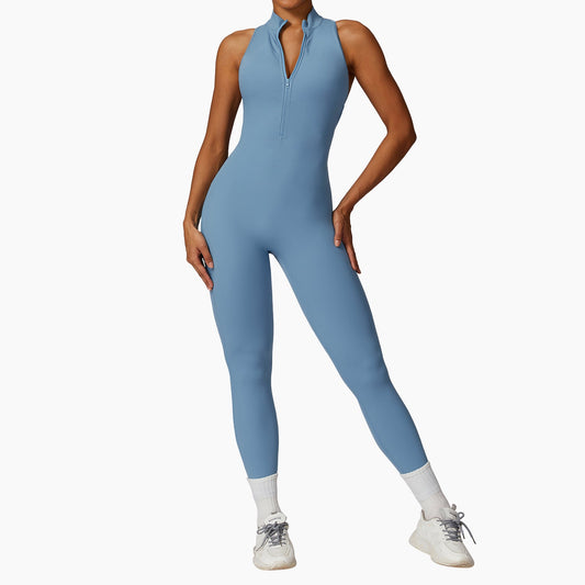 Naked quick zip yoga jumpsuit with beautiful back high-intensity fitness training sports tight fitting clothes eprolo