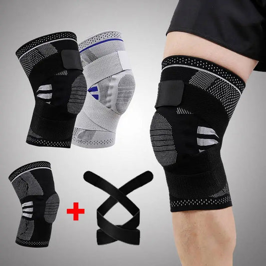Professional Knee Brace Detachable Elastic Belt Silica Gel Knee Pad Support Workout Running Basketball Compression Leg Sleeve eprolo