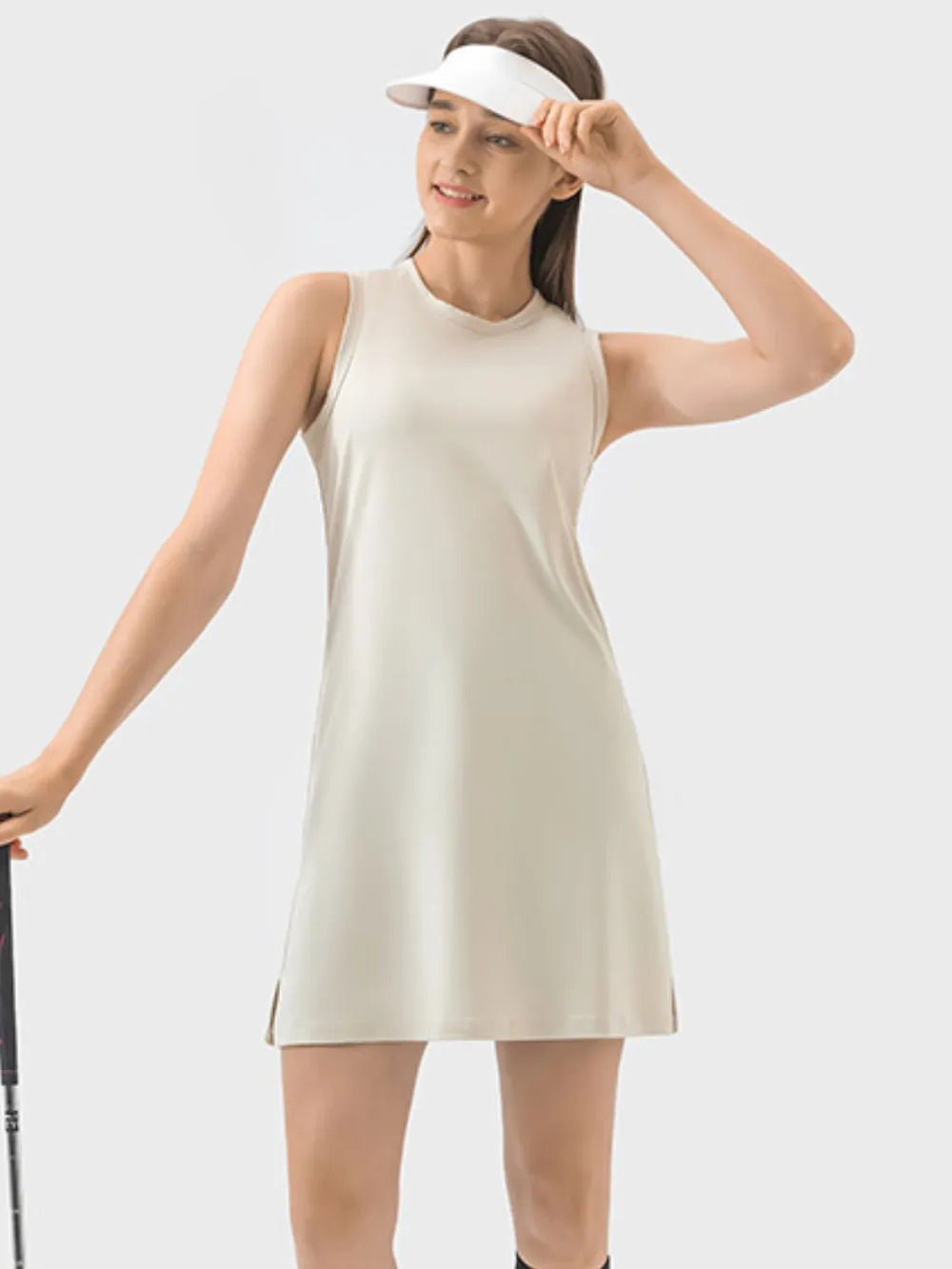 Round Neck Sleeveless Active Dress eprolo